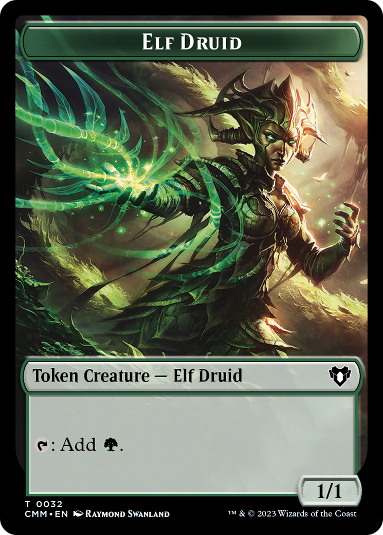 Elf Druid Token [Commander Masters Tokens] | Black Swamp Games