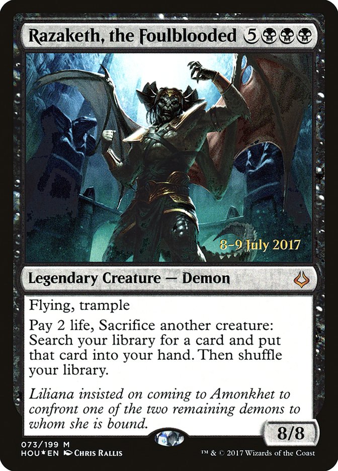 Razaketh, the Foulblooded [Hour of Devastation Prerelease Promos] | Black Swamp Games