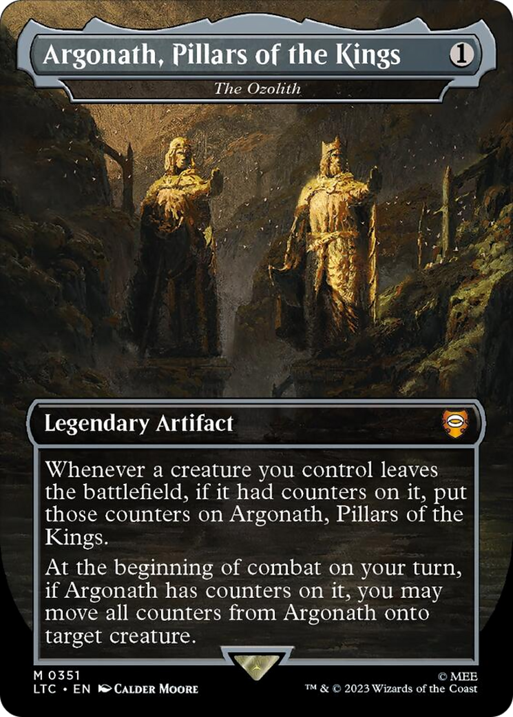 Argonath, Pillars of the Kings - The Ozolith (Borderless) (Surge Foil) [The Lord of the Rings: Tales of Middle-Earth Commander] | Black Swamp Games