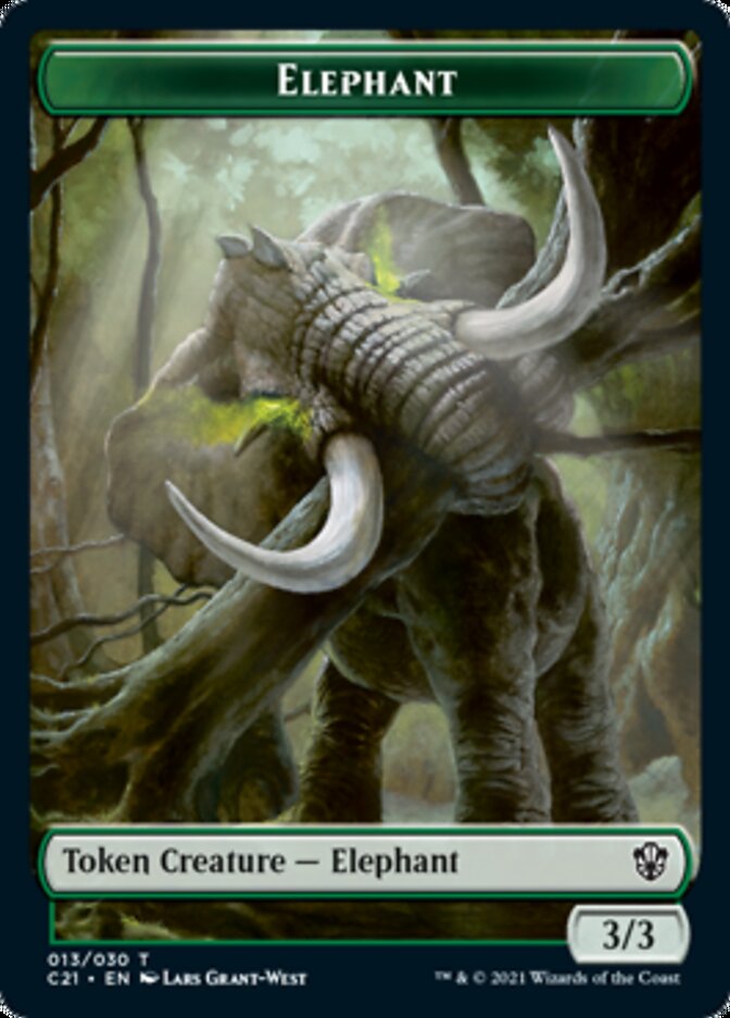 Frog Lizard // Elephant Double-Sided Token [Commander 2021 Tokens] | Black Swamp Games