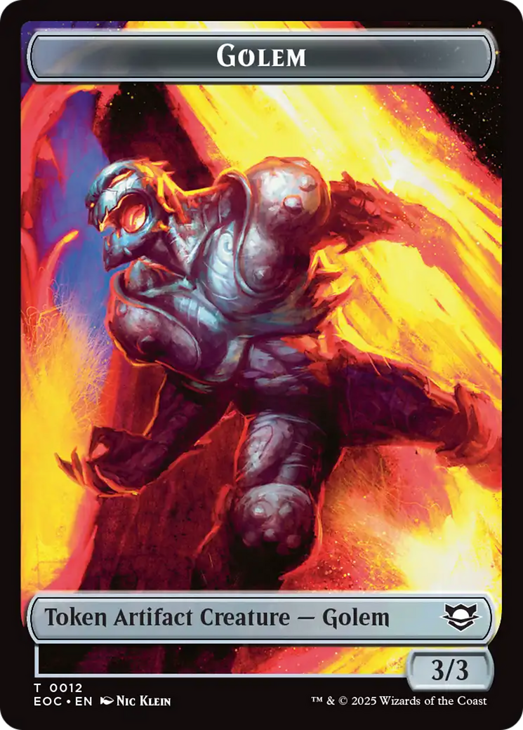 Copy // Golem (0012) Double-Sided Token [Edge of Eternities Commander Tokens] | Black Swamp Games