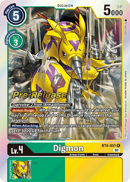 Digmon [BT8-051] [New Awakening Pre-Release Cards] | Black Swamp Games