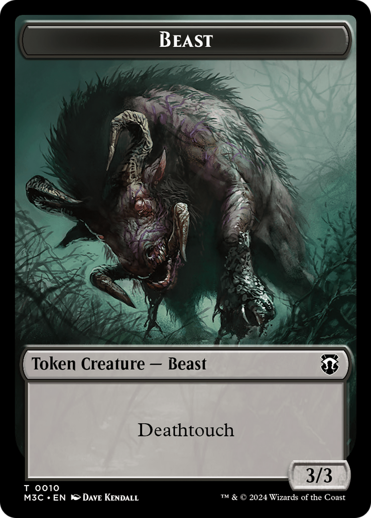 Beast (0010) (Ripple Foil) // Shapeshifter (0008) Double-Sided Token [Modern Horizons 3 Commander Tokens] | Black Swamp Games