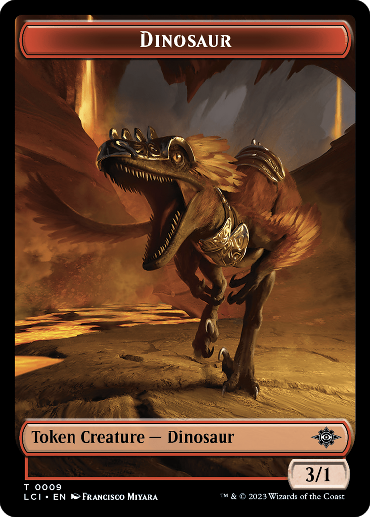 Treasure (0002) // Dinosaur (0009) Double-Sided Token [Jurassic World Collection Tokens] | Black Swamp Games