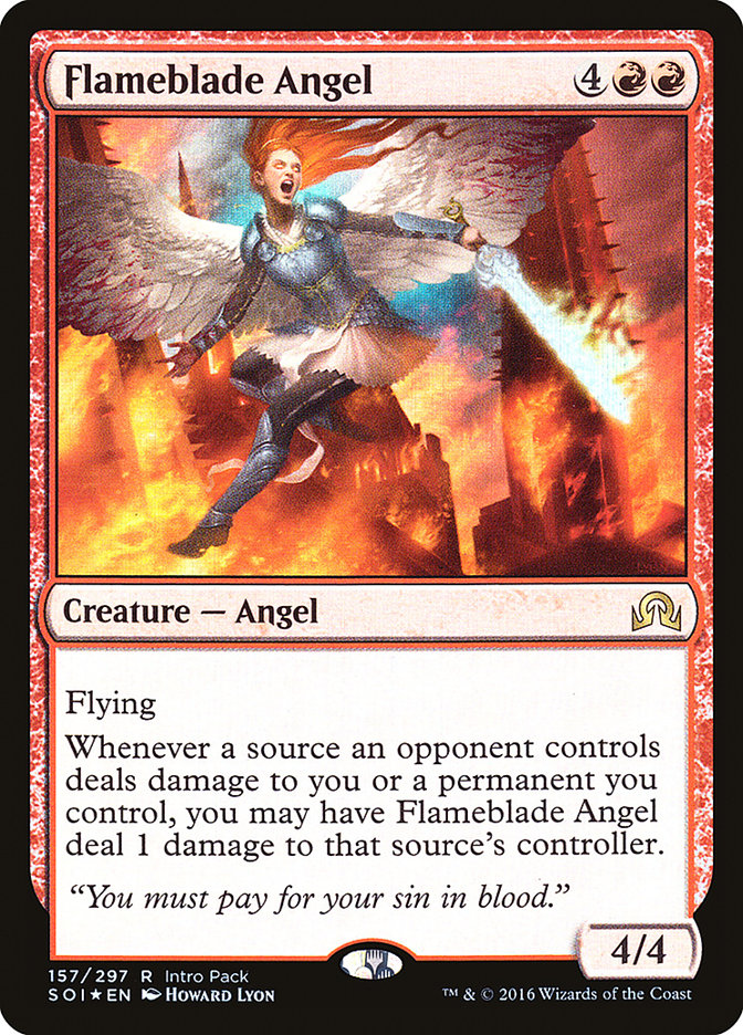 Flameblade Angel (Intro Pack) [Shadows over Innistrad Promos] | Black Swamp Games