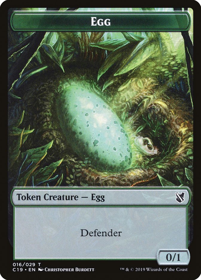 Rhino // Egg Double-Sided Token [Commander 2019 Tokens] | Black Swamp Games