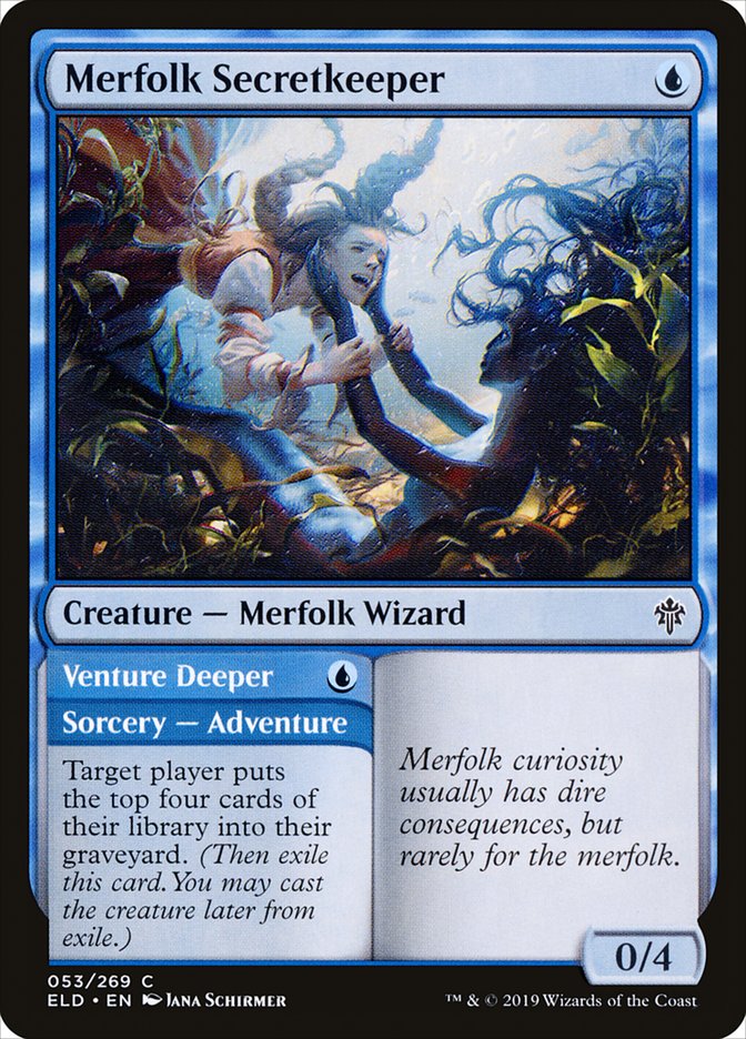 Merfolk Secretkeeper // Venture Deeper [Throne of Eldraine] | Black Swamp Games