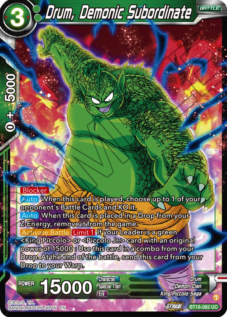 Drum, Demonic Subordinate (BT18-082) [Dawn of the Z-Legends] | Black Swamp Games