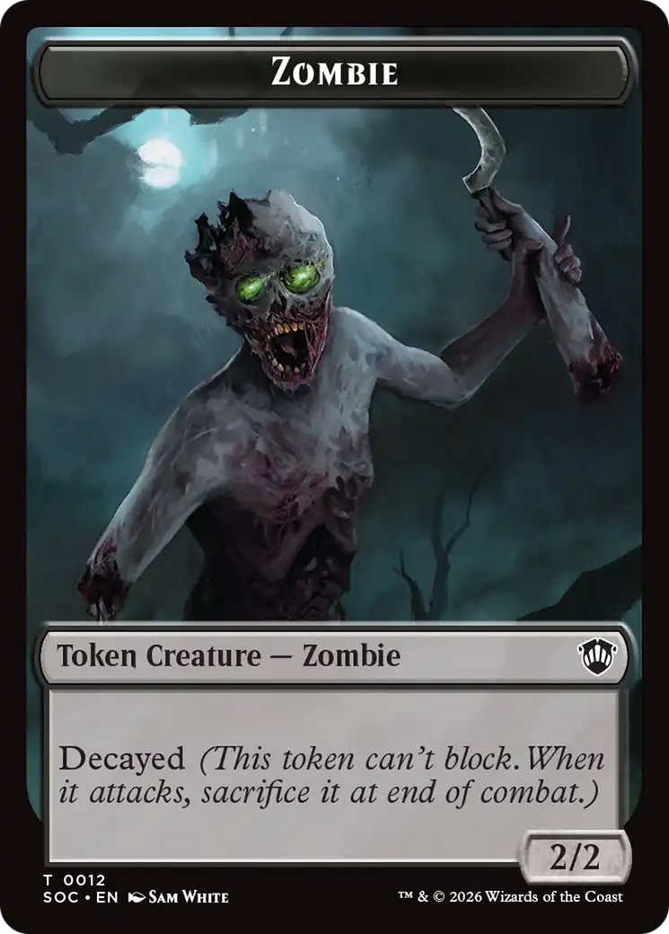 Snake // Zombie Double-Sided Token [Secrets of Strixhaven Commander Tokens] | Black Swamp Games