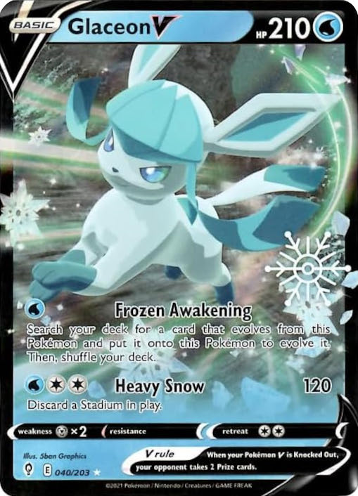 Glaceon V (040/203) (Holiday Calendar) [Sword & Shield: Evolving Skies] | Black Swamp Games