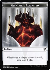 Ob Nixilis, Reignited Emblem // Zombie (010) Double-Sided Token [Commander 2019 Tokens] | Black Swamp Games