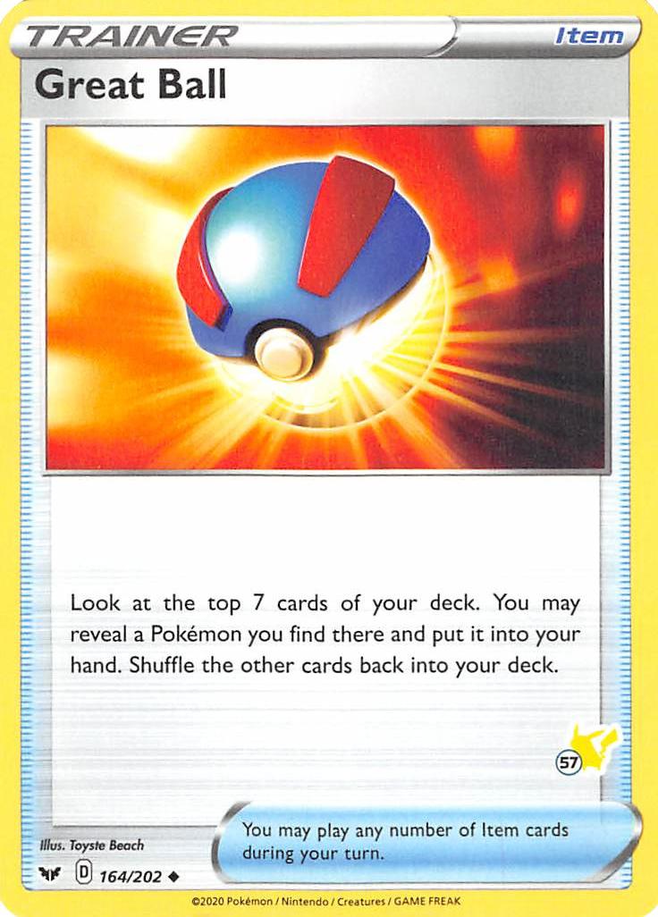 Great Ball (164/202) (Pikachu Stamp #57) [Battle Academy 2022] | Black Swamp Games