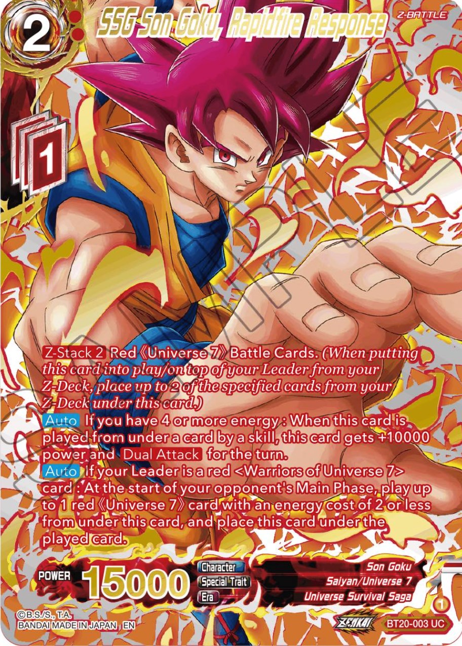SSG Son Goku, Rapidfire Response (Gold-Stamped) (BT20-003) [Power Absorbed] | Black Swamp Games