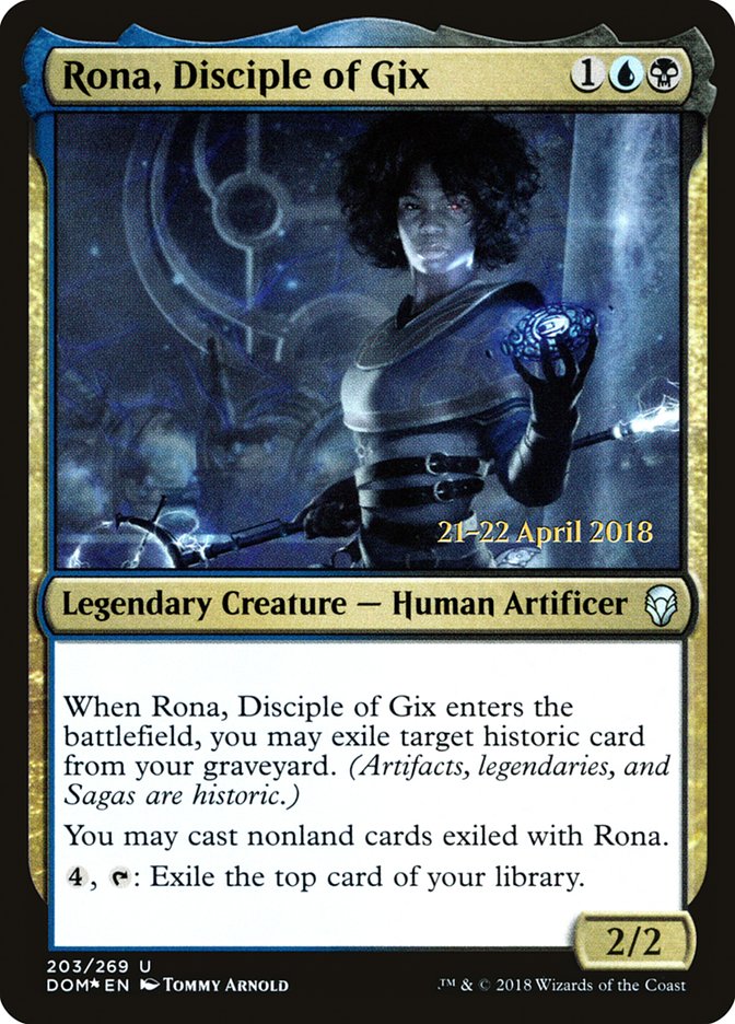 Rona, Disciple of Gix [Dominaria Prerelease Promos] | Black Swamp Games