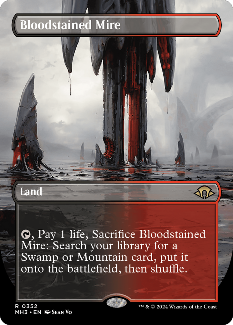 Bloodstained Mire (Borderless) [Modern Horizons 3] | Black Swamp Games