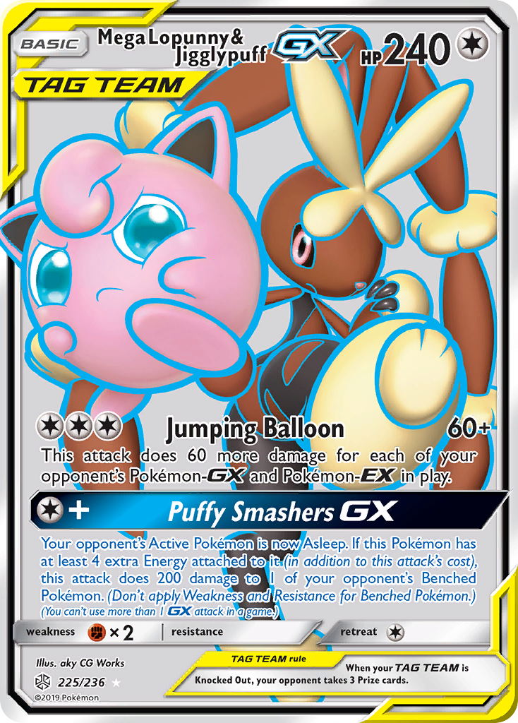 Mega Lopunny & Jigglypuff GX (225/236) [Sun & Moon: Cosmic Eclipse] | Black Swamp Games