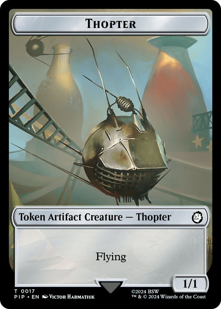 Food (0012) // Thopter Double-Sided Token [Fallout Tokens] | Black Swamp Games