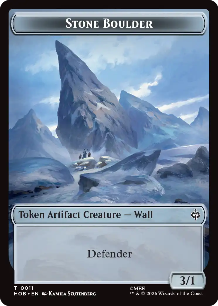 Stone Boulder // Bear Double-Sided Token [The Hobbit Tokens] | Black Swamp Games