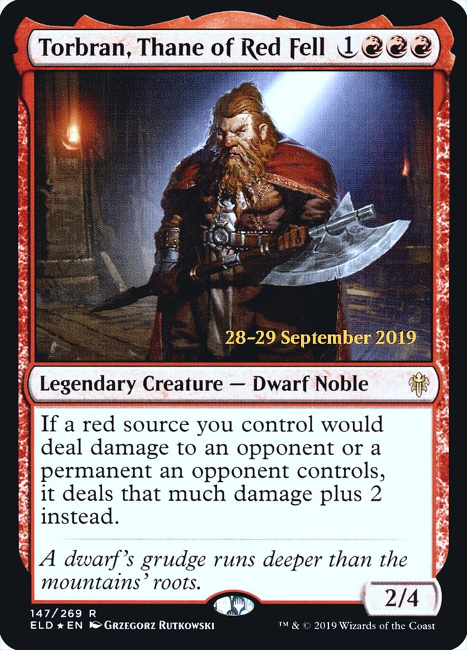 Torbran, Thane of Red Fell [Throne of Eldraine Prerelease Promos] | Black Swamp Games