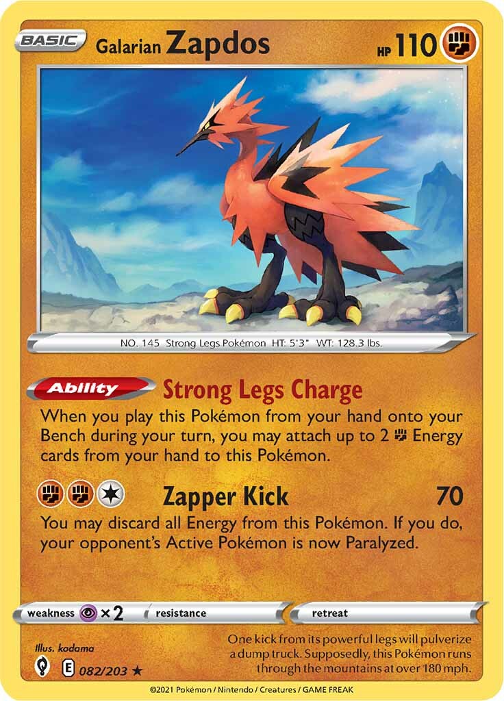 Galarian Zapdos (082/203) [Sword & Shield: Evolving Skies] | Black Swamp Games