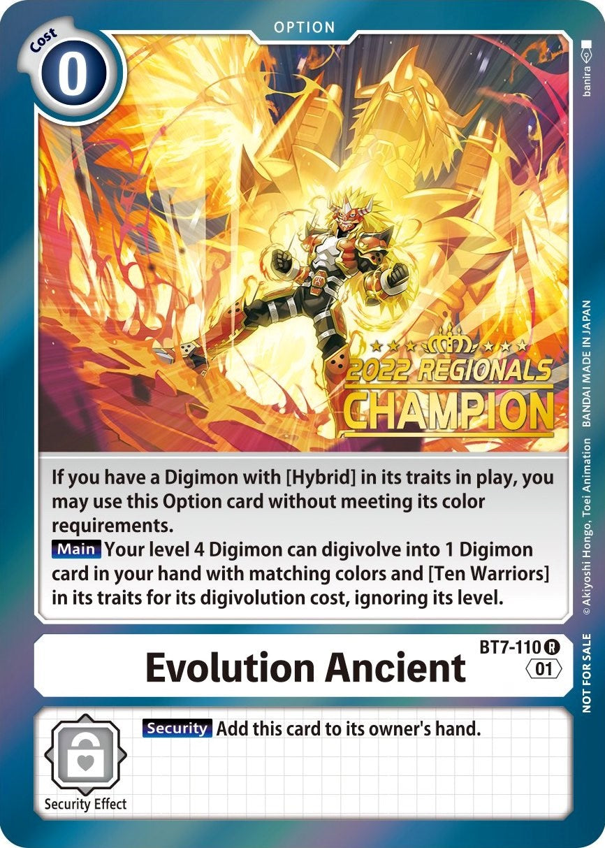 Evolution Ancient [BT7-110] (2022 Championship Offline Regional) (Online Champion) [Next Adventure Promos] | Black Swamp Games