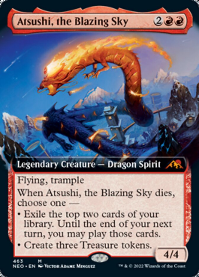 Atsushi, the Blazing Sky (Extended Art) [Kamigawa: Neon Dynasty] | Black Swamp Games