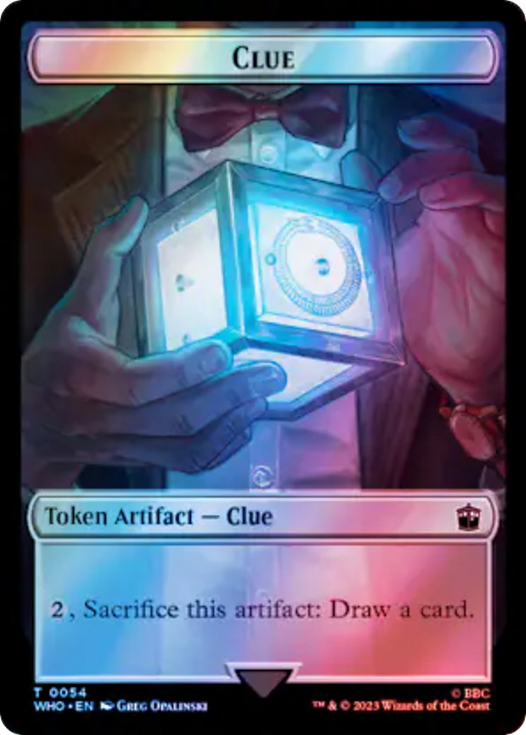 Copy // Clue (0054) Double-Sided Token (Surge Foil) [Doctor Who Tokens] | Black Swamp Games