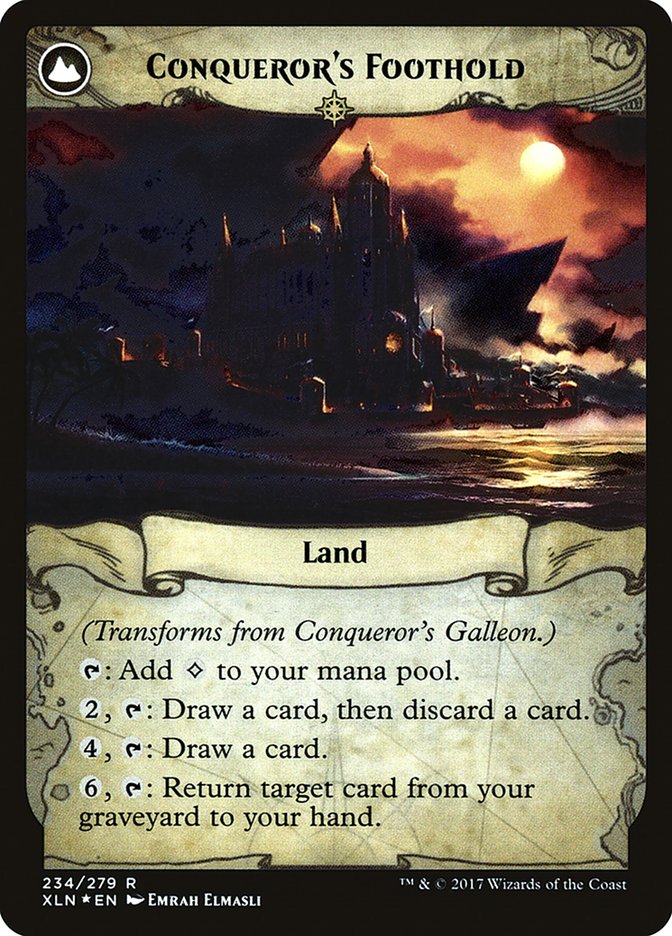 Conqueror's Galleon // Conqueror's Foothold [Ixalan Prerelease Promos] | Black Swamp Games