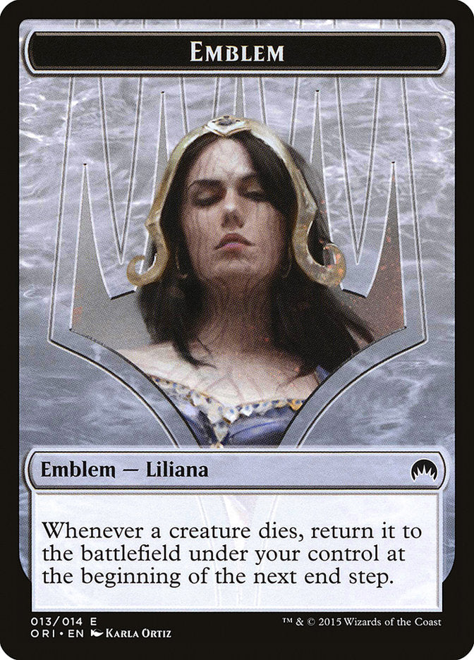 Liliana, Defiant Necromancer Emblem [Magic Origins Tokens] | Black Swamp Games
