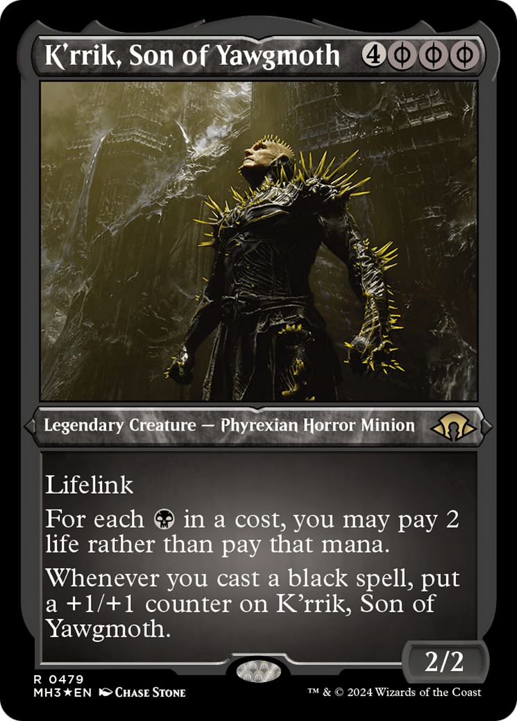 K'rrik, Son of Yawgmoth (Foil Etched) [Modern Horizons 3] | Black Swamp Games