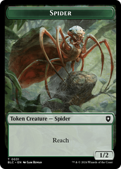 Spider // Blood Double-Sided Token [Bloomburrow Commander Tokens] | Black Swamp Games