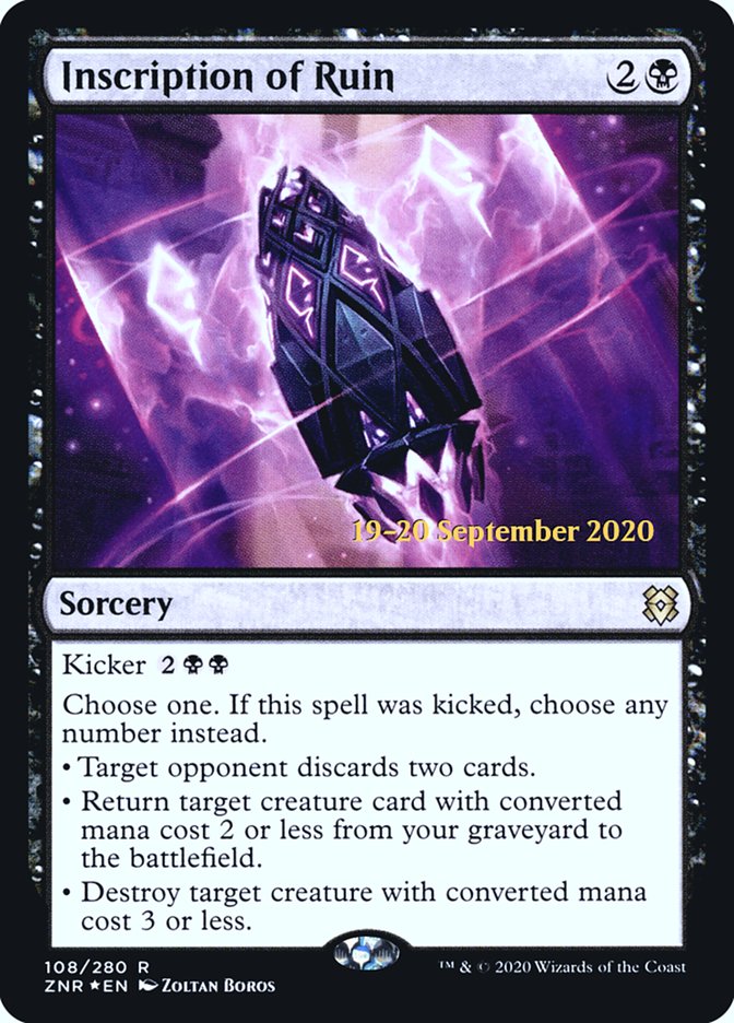 Inscription of Ruin [Zendikar Rising Prerelease Promos] | Black Swamp Games