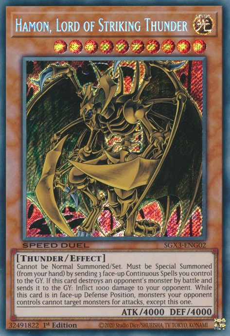 Hamon, Lord of Striking Thunder [SGX3-ENG02] Secret Rare | Black Swamp Games