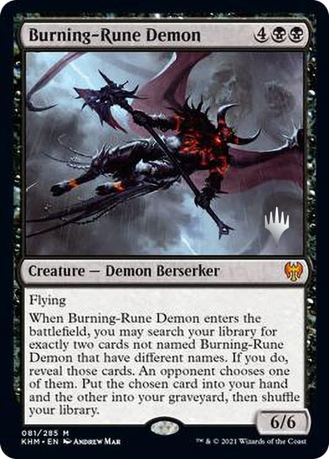 Burning-Rune Demon (Promo Pack) [Kaldheim Promos] | Black Swamp Games