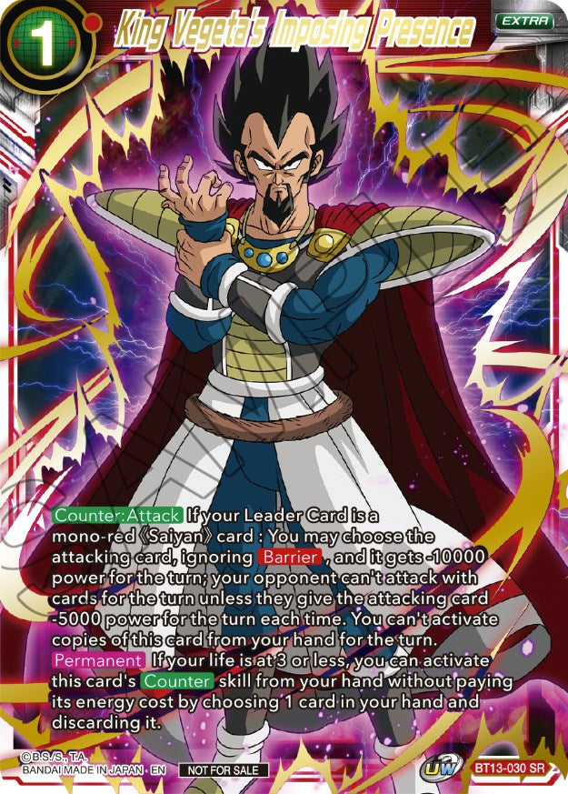 King Vegeta's Imposing Presence (Top 4) (BT13-030) [Tournament Promotion Cards] | Black Swamp Games