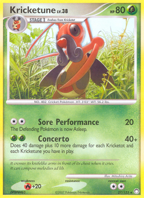 Kricketune (27/123) [Diamond & Pearl: Mysterious Treasures] | Black Swamp Games