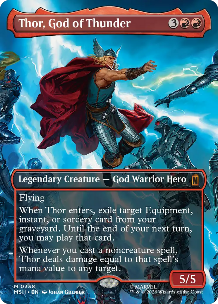Thor, God of Thunder (Borderless) (0338) [Marvel Super Heroes] | Black Swamp Games