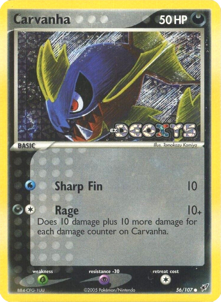 Carvanha (56/107) (Stamped) [EX: Deoxys] | Black Swamp Games