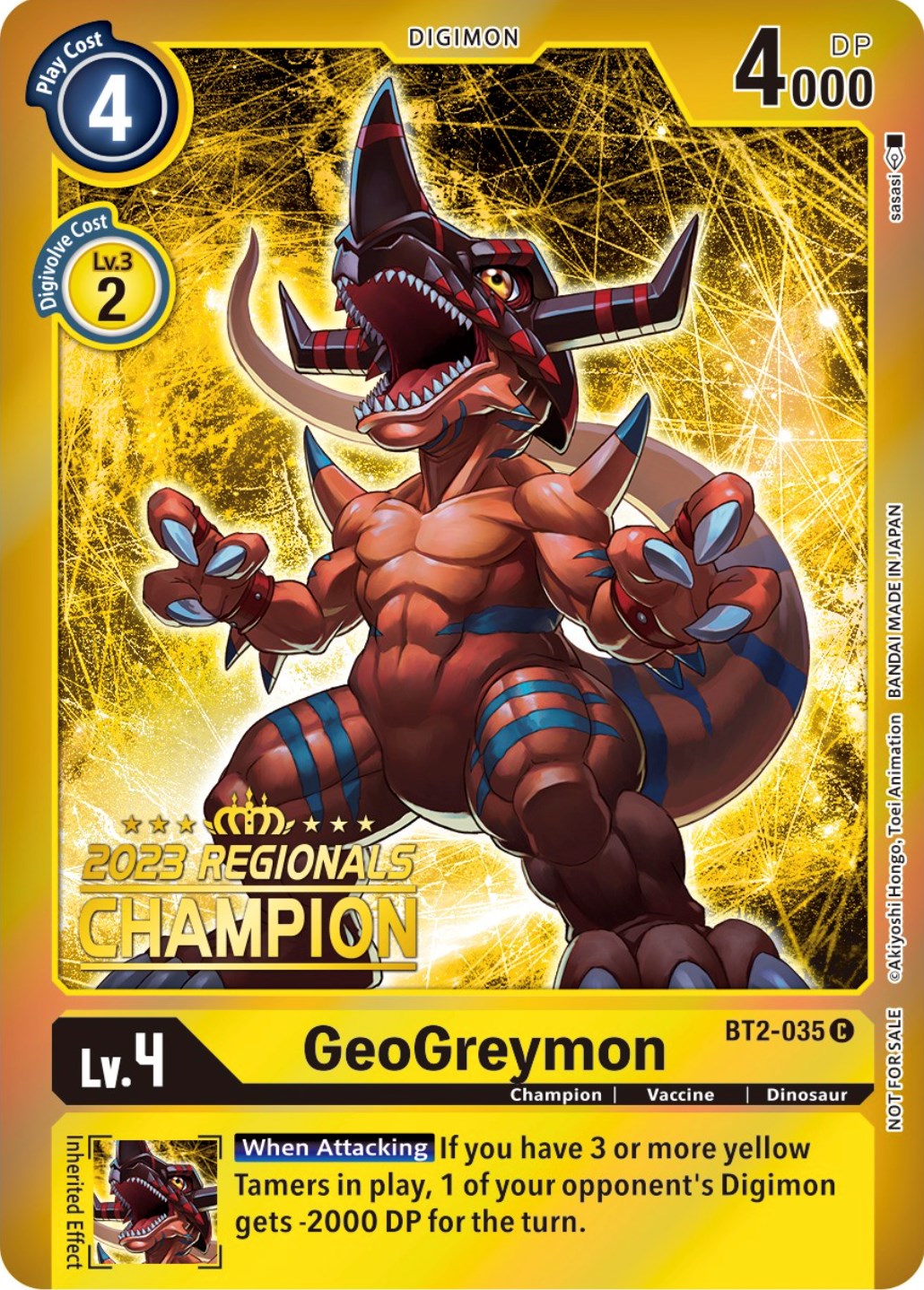 GeoGreymon [BT2-035] (2023 Regionals Champion) [Release Special Booster Promos] | Black Swamp Games