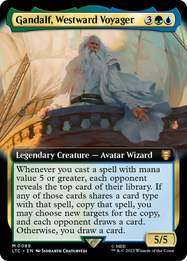 Gandalf, Westward Voyager (Extended Art) [The Lord of the Rings: Tales of Middle-Earth Commander] | Black Swamp Games