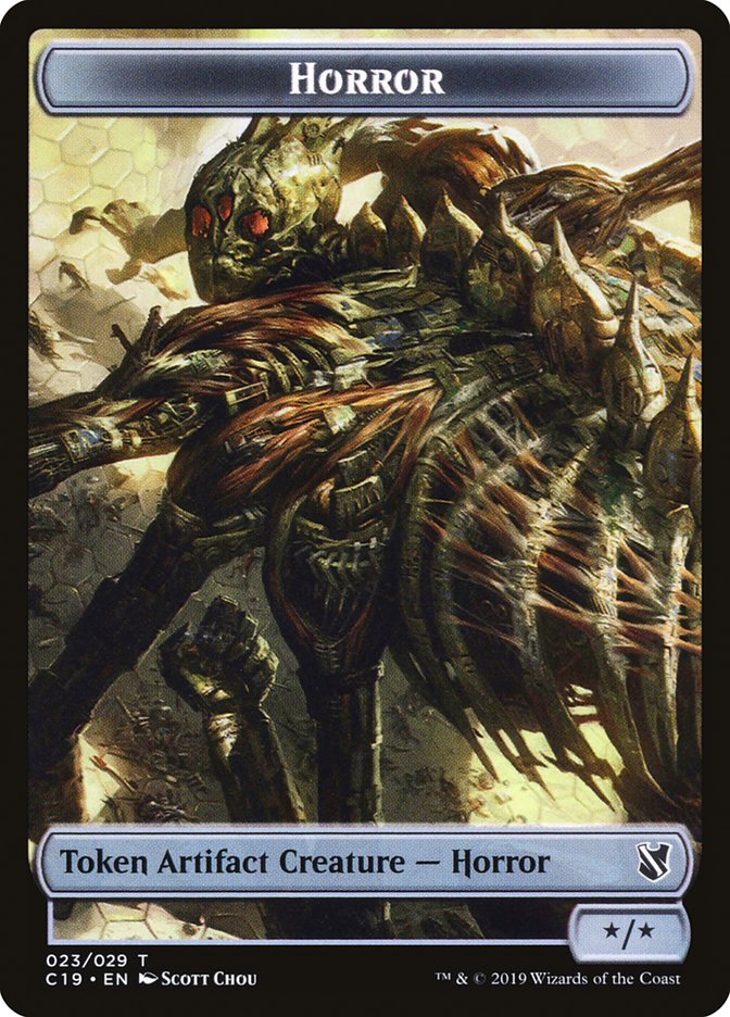 Angel of Sanctions // Horror Double-Sided Token [Commander 2019 Tokens] | Black Swamp Games