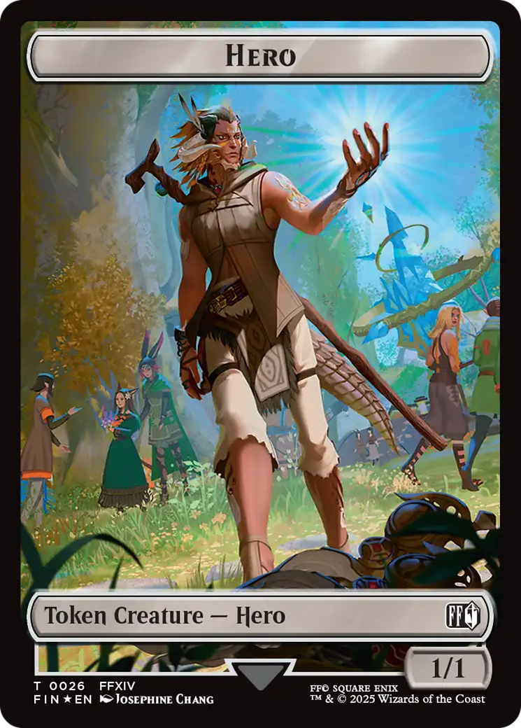 Spirit // Hero (0026) Double-Sided Token (Surge Foil) [FINAL FANTASY Commander Tokens] | Black Swamp Games