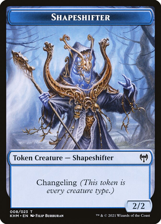 Human Warrior // Shapeshifter Double-Sided Token [Kaldheim Tokens] | Black Swamp Games