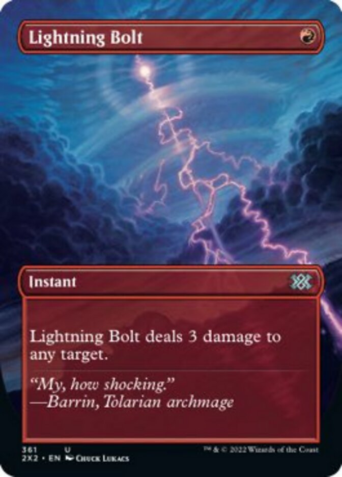 Lightning Bolt (Borderless Alternate Art) [Double Masters 2022] | Black Swamp Games