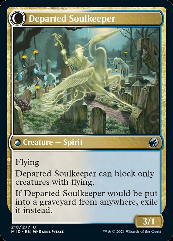 Devoted Grafkeeper // Departed Soulkeeper [Innistrad: Midnight Hunt] | Black Swamp Games