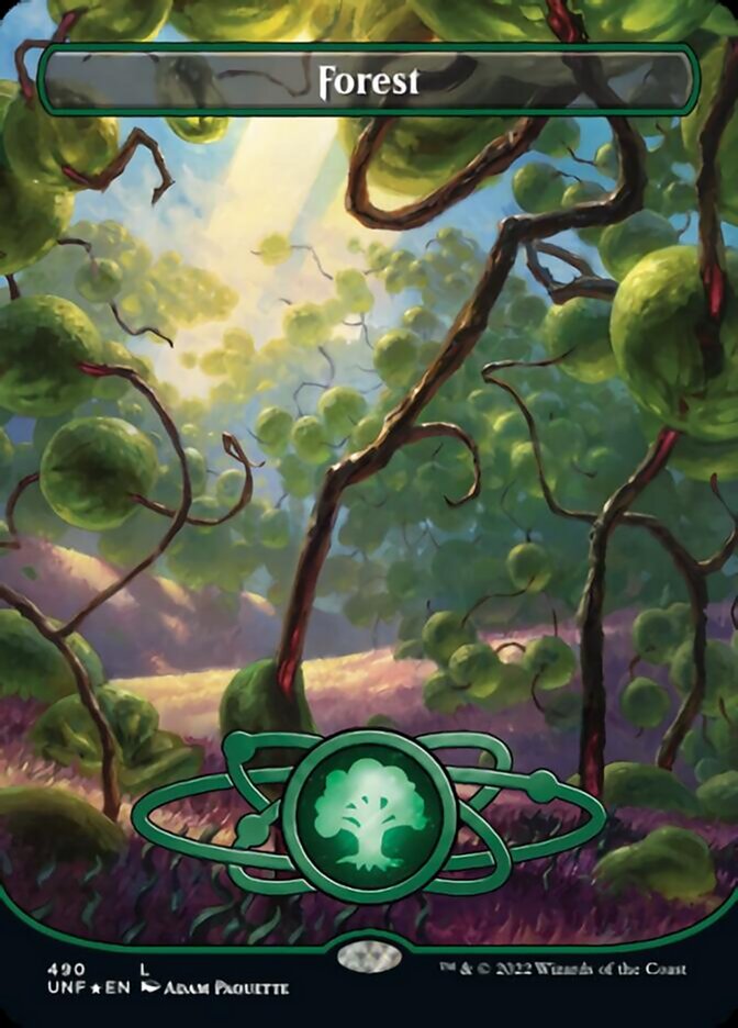 Forest (490) (Planetary Space-ic Land) (Galaxy Foil) [Unfinity] | Black Swamp Games