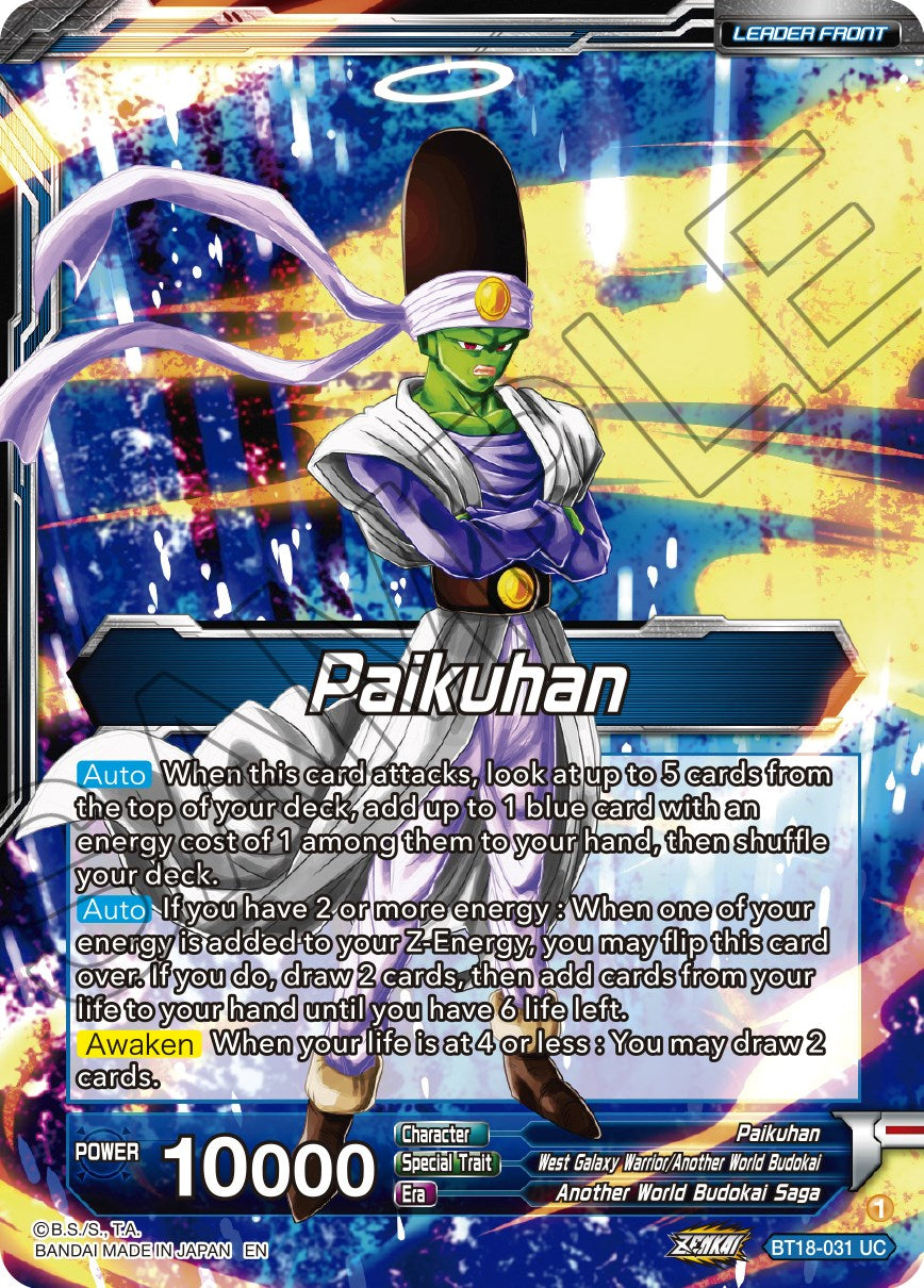 Paikuhan // Paikuhan, West Galaxy Warrior (BT18-031) [Dawn of the Z-Legends] | Black Swamp Games