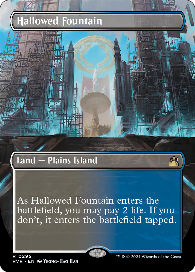 Hallowed Fountain (Borderless) [Ravnica Remastered] | Black Swamp Games