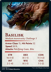 Basilisk Art Card (Gold-Stamped Signature) [Dungeons & Dragons: Adventures in the Forgotten Realms Art Series] | Black Swamp Games