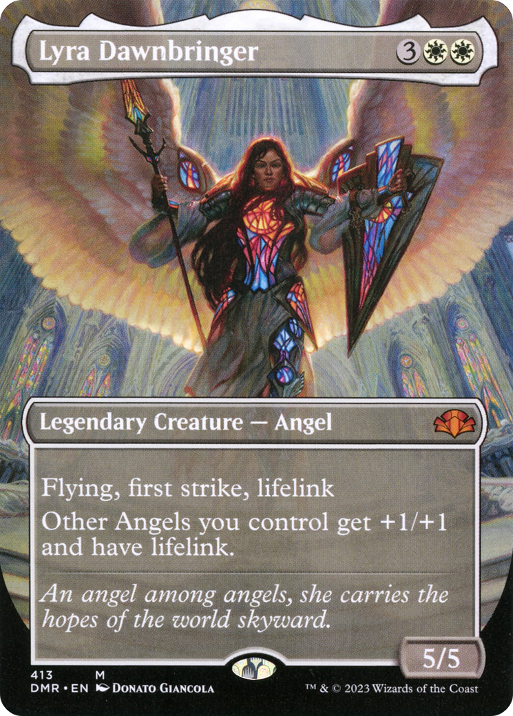 Lyra Dawnbringer (Borderless Alternate Art) [Dominaria Remastered] | Black Swamp Games